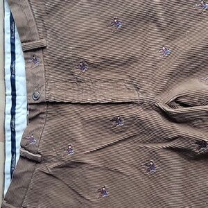 Brooks Brothers Hudson Brown Embroidered Duck, Corduroy Pants Mens 36x34
